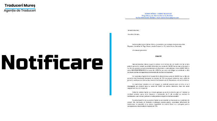 Acte Avocatiale | Notificare | RO